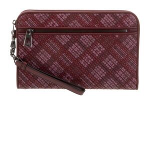 Bottega Veneta Red & Multicolor Leather Document Wristlet